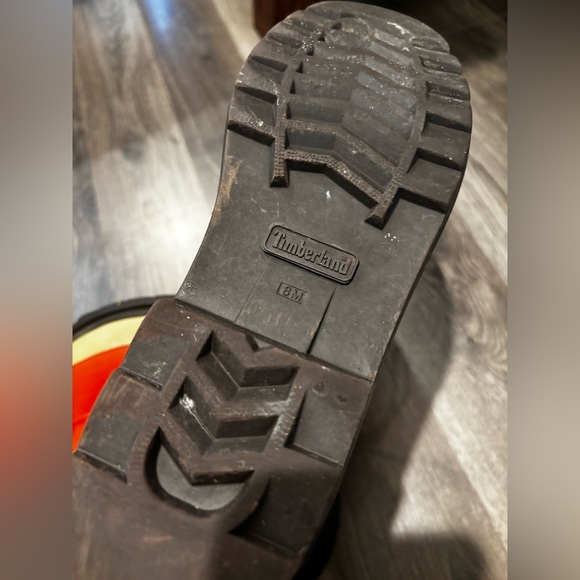 Timberland women’s ' Orange Waterproof Boots size 8 fall winter durable bright - Picture 8 of 14